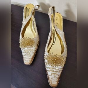 Pierre Dumas Women's Gold Slingback Shoes
